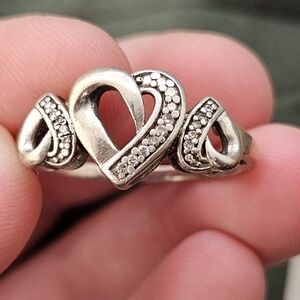 Elegant Silver Heart Real Diamond Ring From People's Jewellers